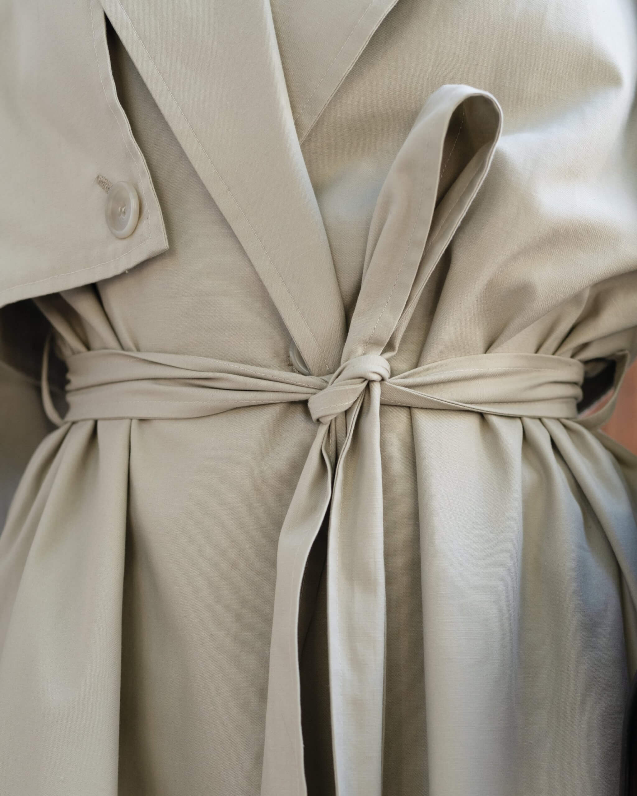 Cotton Trench Coat w/ Statement Sleeves - Image 2
