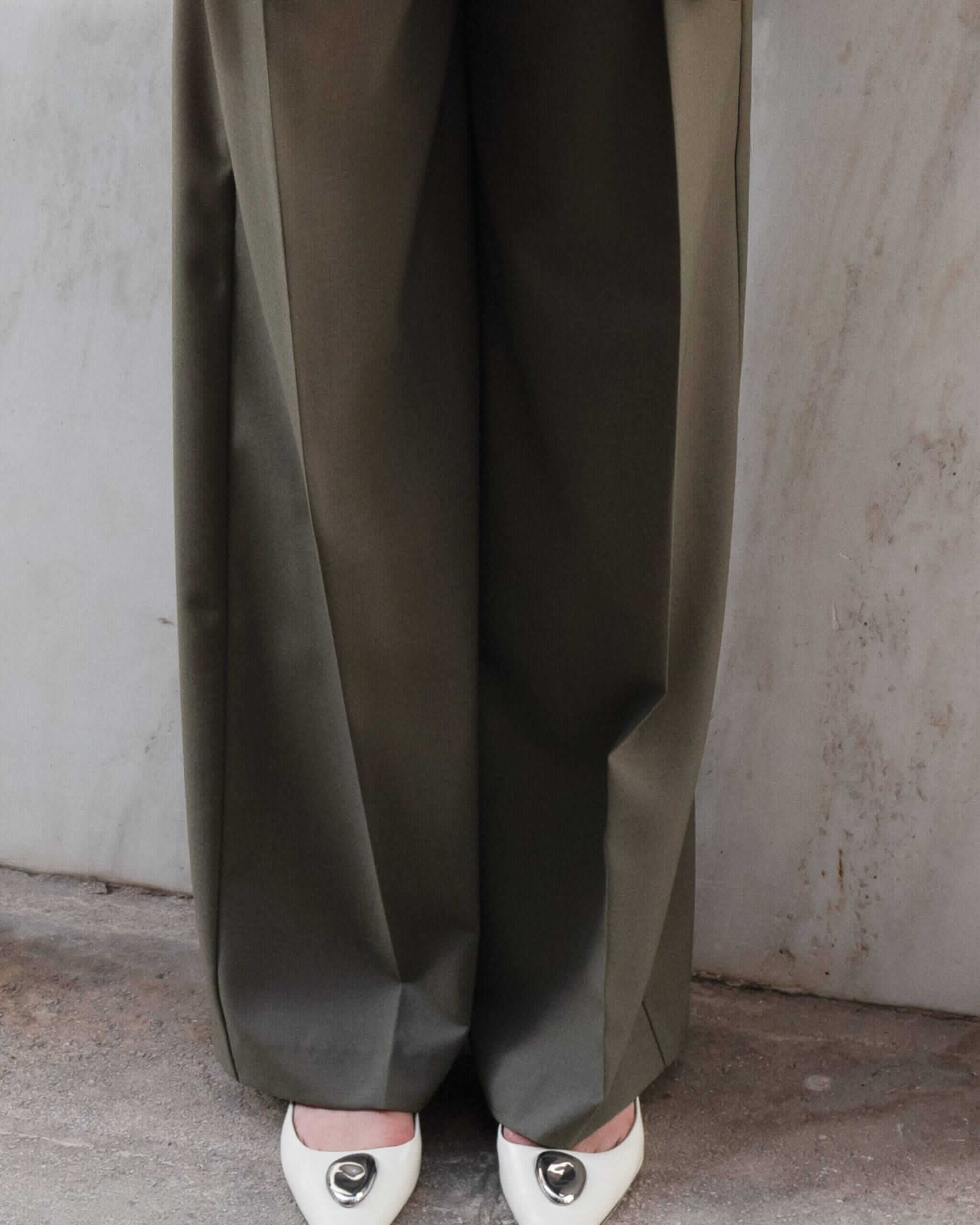 Khaki Cool Wool Trouser