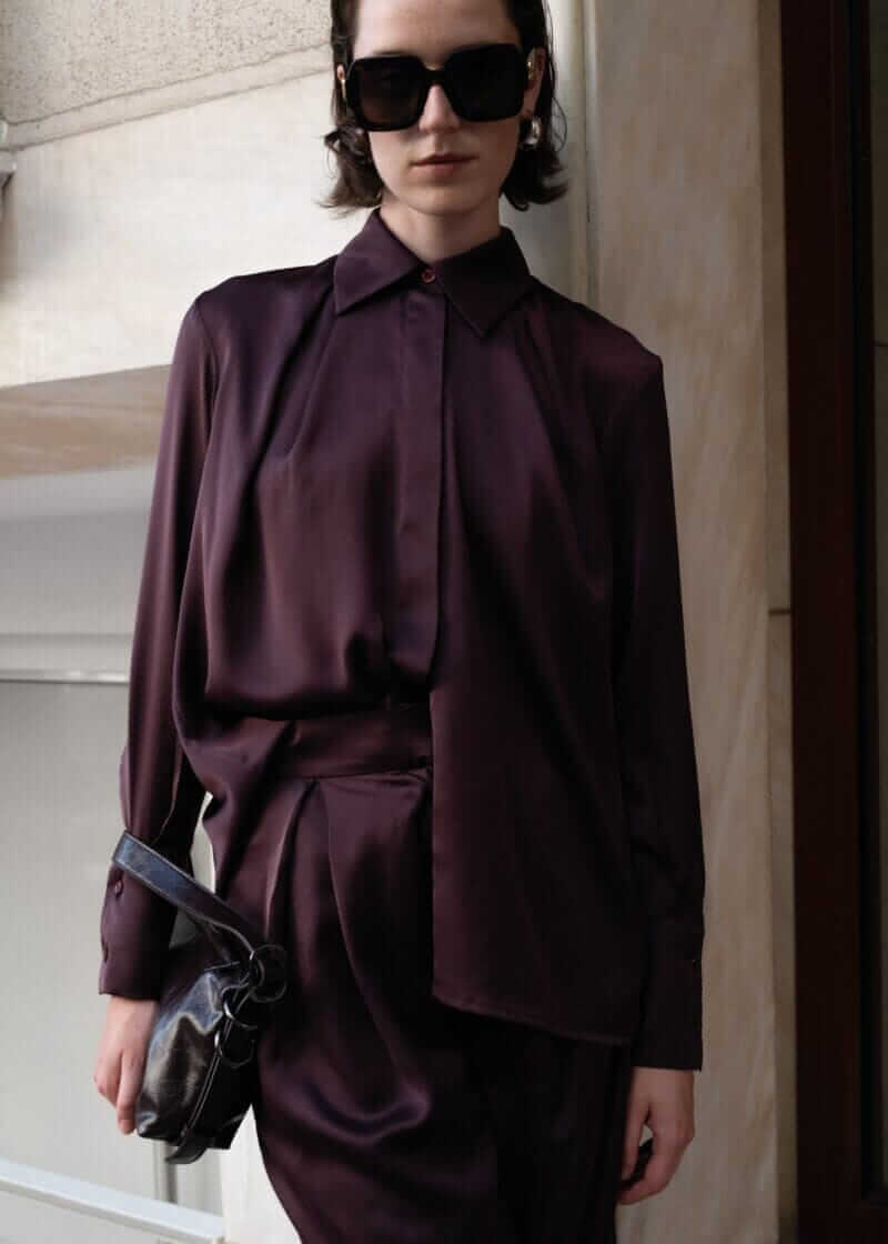 Satin Bordeaux Shirt